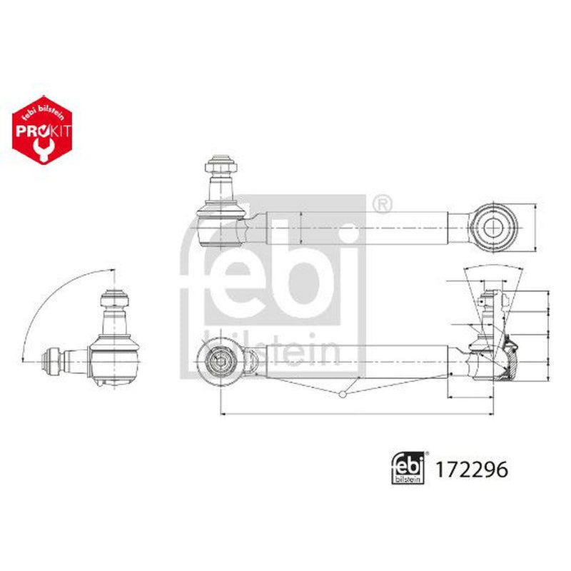 Febi Stabiliser Bar Link Coupling Rod Rear Left 172296