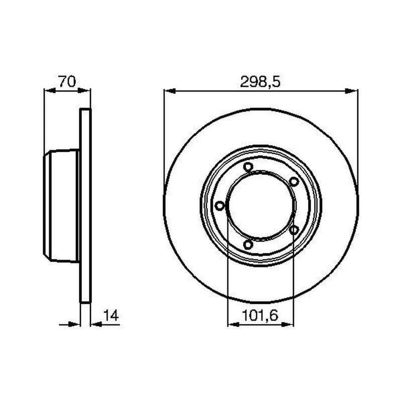 Bosch 2 x Solid Front Brake Discs 0 986 478 827