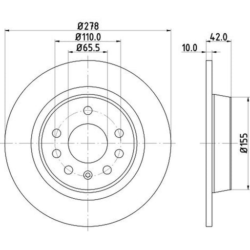 DON 2 x Solid Rear Brake Discs PCD20902