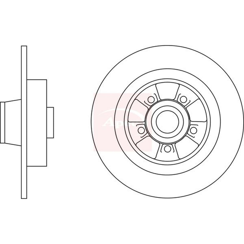 Apec 2 x Solid Rear Brake Discs DSK2984