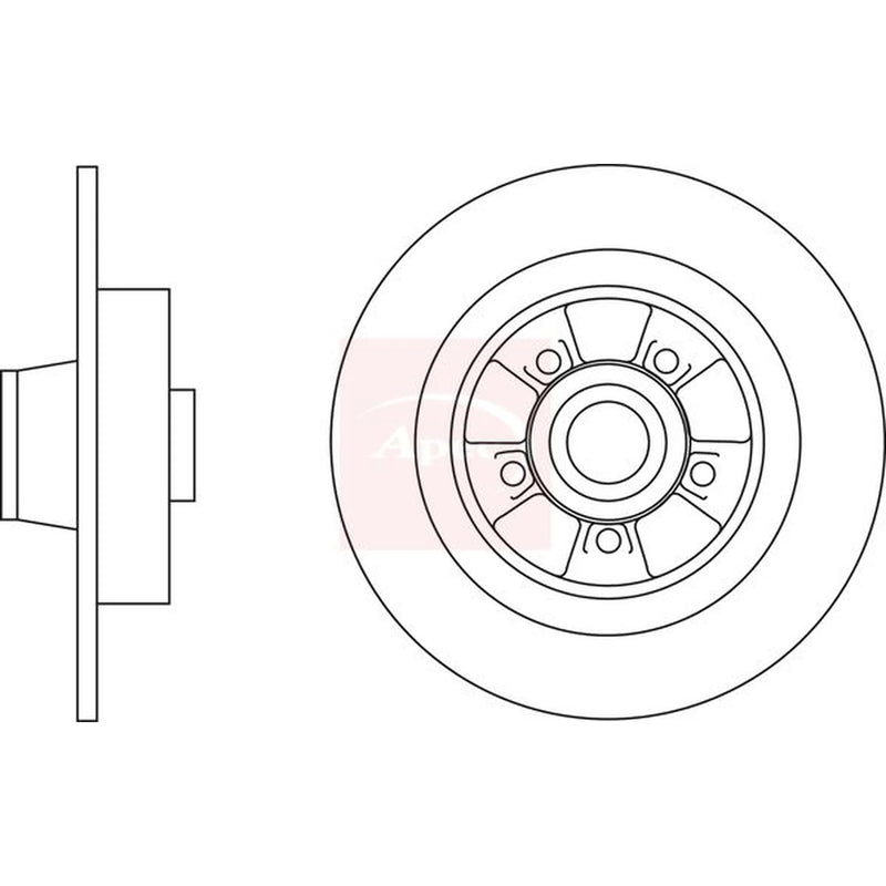 Apec 2 x Solid Rear Brake Discs DSK2984