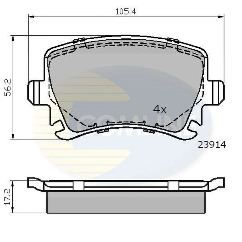 Comline 4 x Rear Brake Pad Set CBP01284