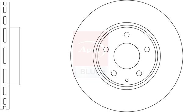 Apec 2 x Brake Disc Set Vented
