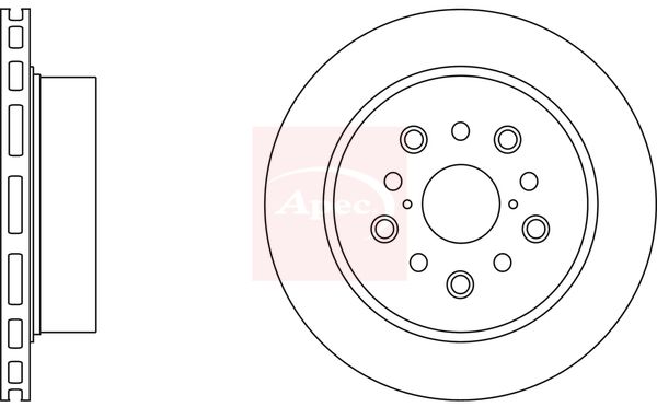 Apec 2 x Brake Disc Set Vented