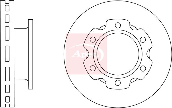 Apec 2 x Brake Disc Set Vented