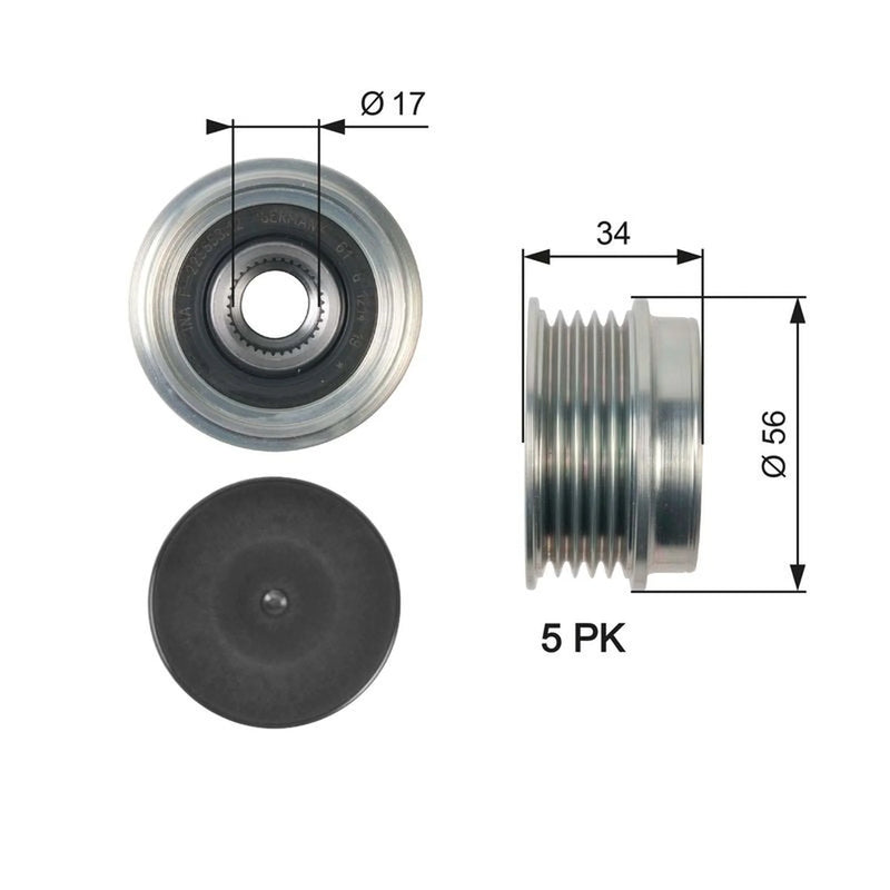 Gates Alternator Overrunning Freewheel Clutch OAP7127