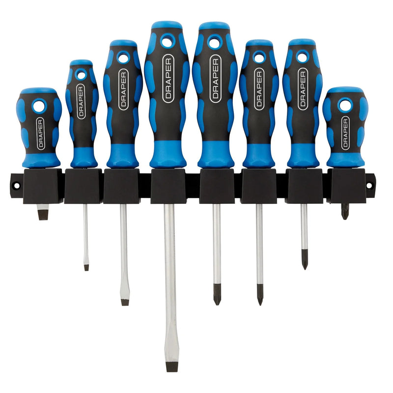 Draper Soft Grip Screwdriver Set 8 Piece Chrome Vanadium Steel