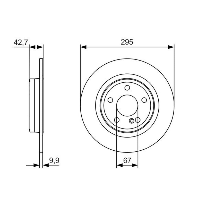 Bosch 2 x Solid Rear Brake Discs 0 986 479 A04