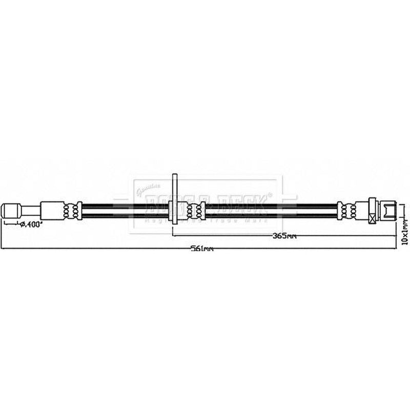 Borg & Beck Brake Hydraulic Hose Line Front Left BBH8198