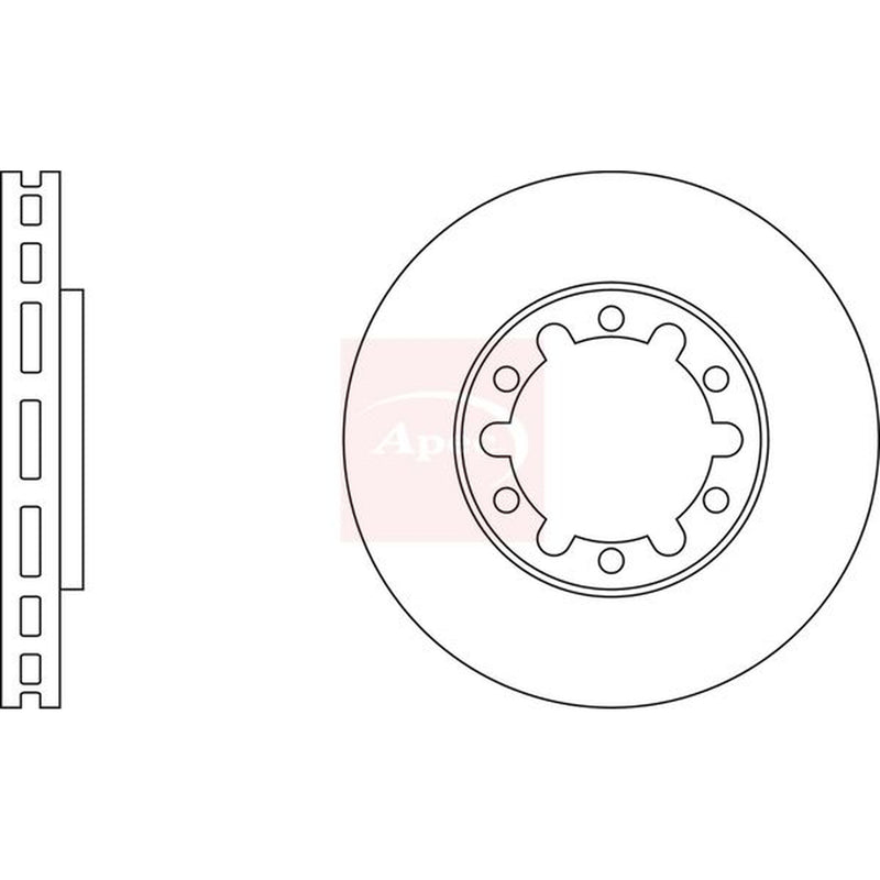 Apec 2 x Vented Front Brake Discs DSK2100