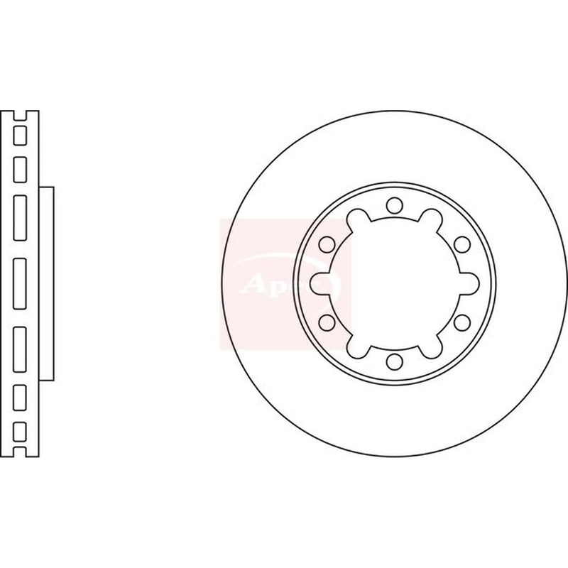 Apec 2 x Vented Front Brake Discs DSK2100