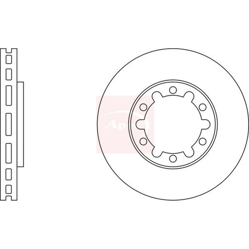 Apec 2 x Vented Front Brake Discs DSK2100