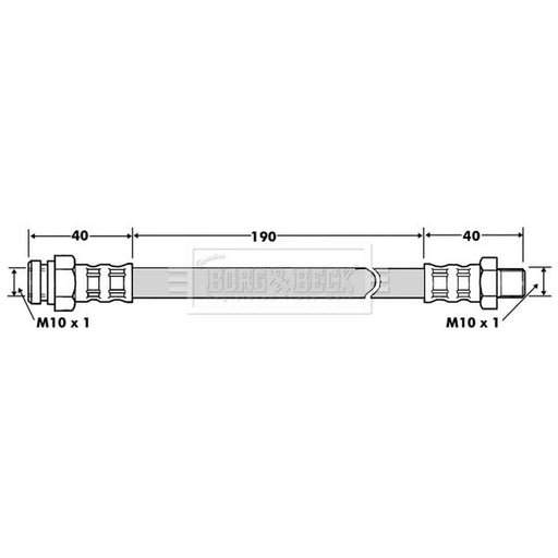 Borg & Beck Brake Hydraulic Hose Line Left BBH7500
