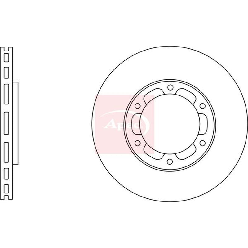 Apec 2 x Vented Brake Discs DSK3134