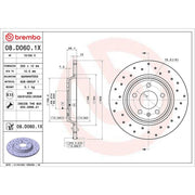 Brembo Xtra 2 x Perforated Rear Brake Discs 08.D060.1X