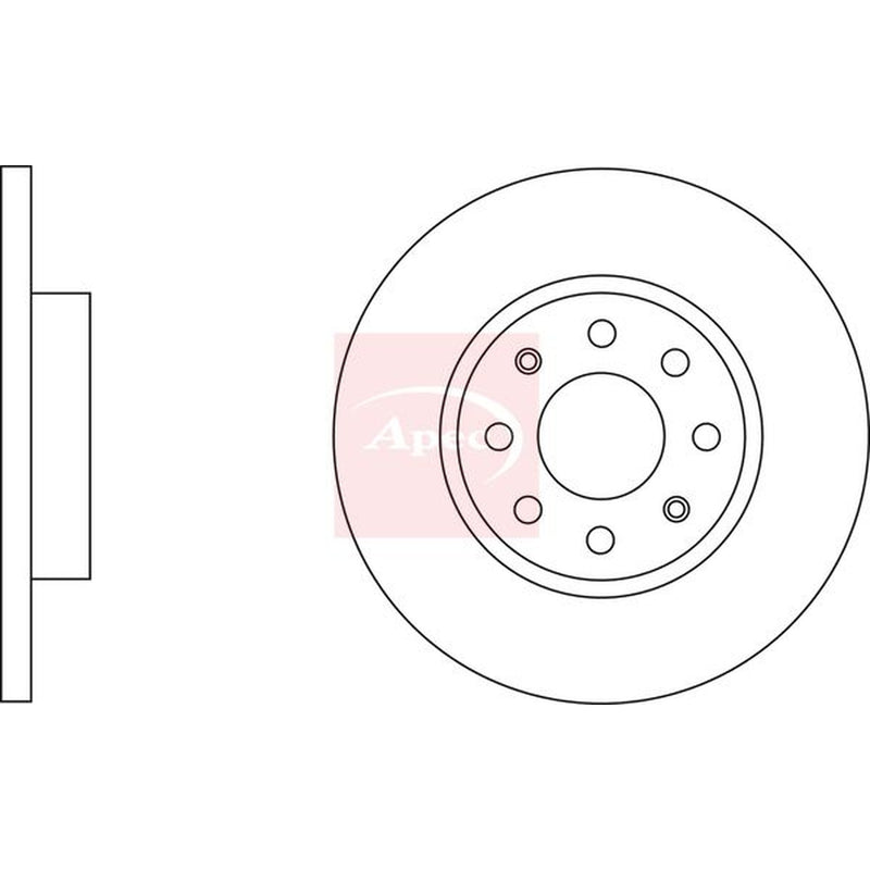 Apec 2 x Solid Front Brake Discs DSK2569