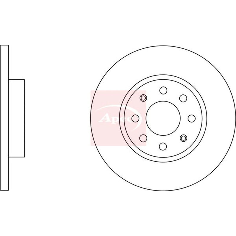 Apec 2 x Solid Front Brake Discs DSK2569