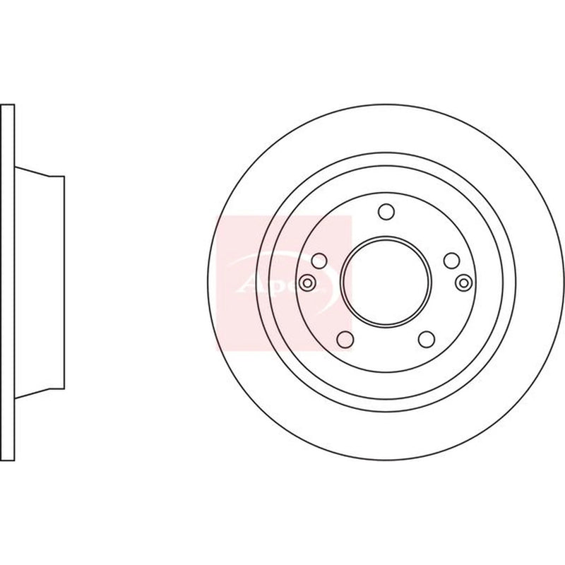 Apec 2 x Solid Rear Brake Discs DSK3291