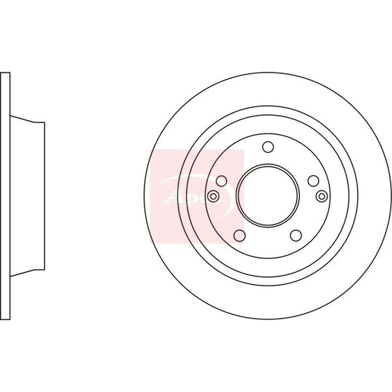 Apec 2 x Solid Rear Brake Discs DSK3530