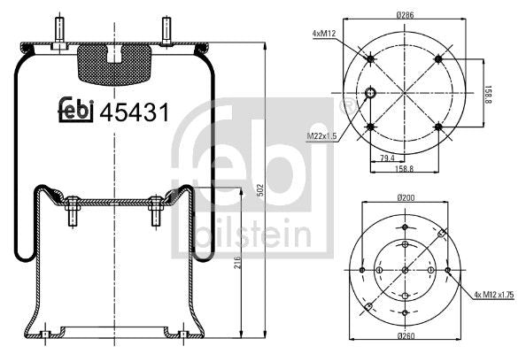 Febi Air Suspension Bellow 200mm