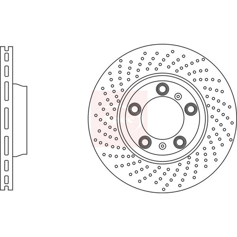 Apec 2 x Perforated/Vented Front Brake Discs DSK3112