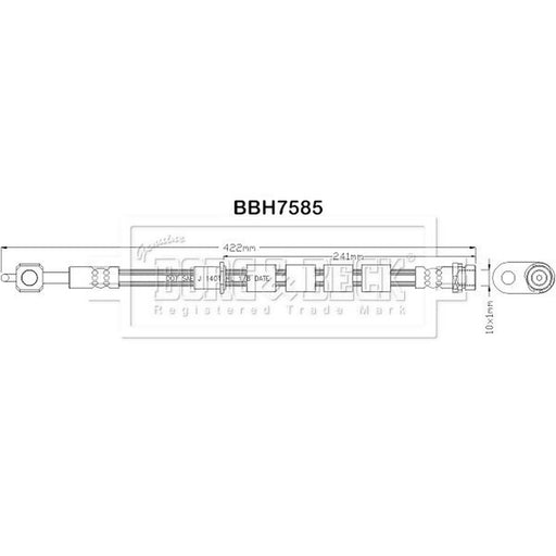 Borg & Beck Brake Hydraulic Hose Line Front Right BBH7585