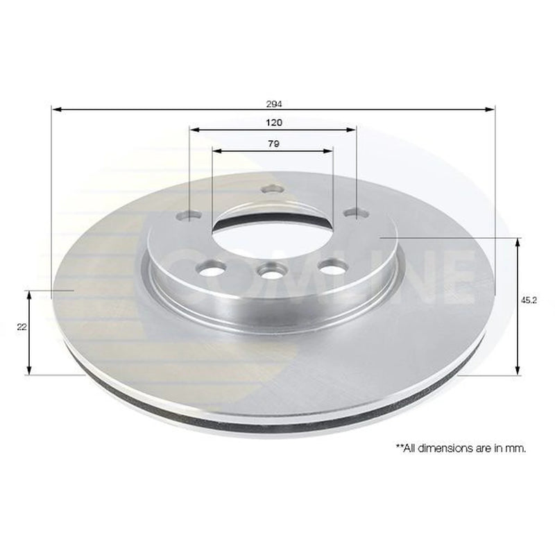 Comline 2 x Internally Vented Front Brake Discs ADC1775V