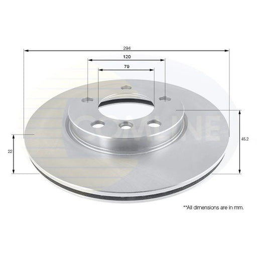 Comline 2 x Internally Vented Front Brake Discs ADC1775V