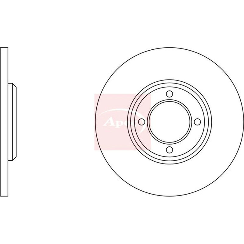 Apec 2 x Solid Front Brake Discs DSK264