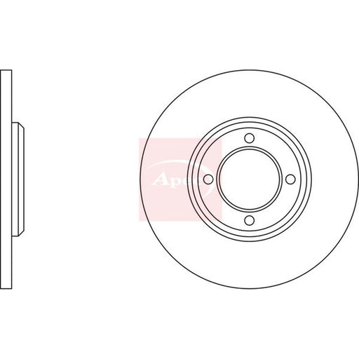 Apec 2 x Solid Front Brake Discs DSK264
