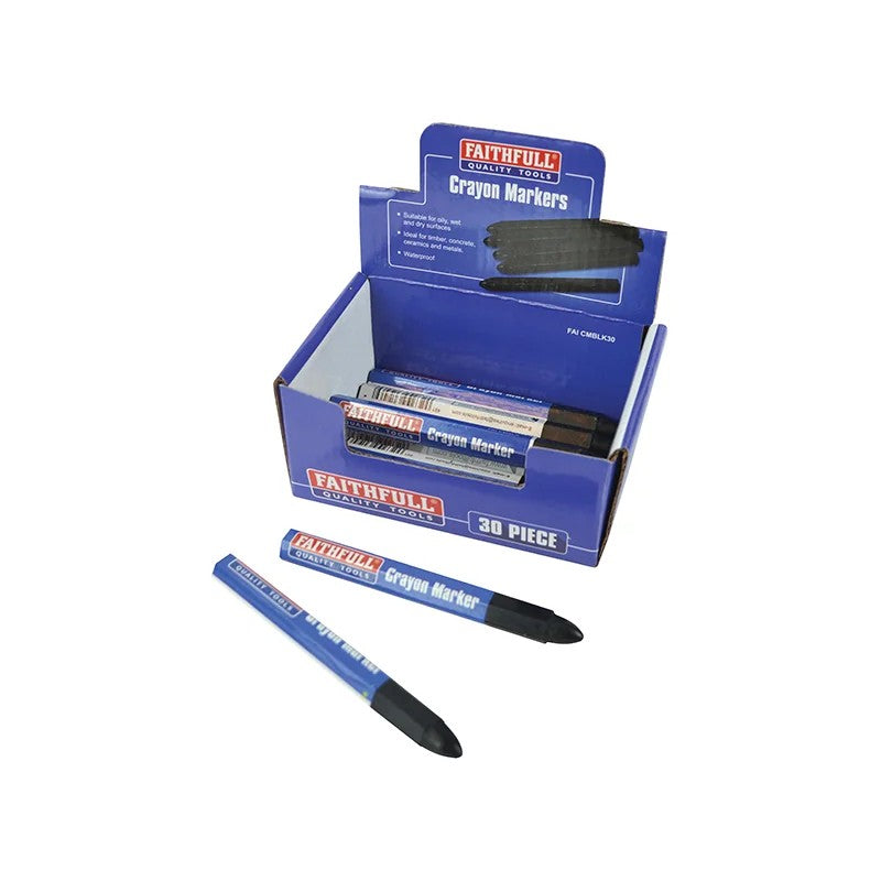 Faithfull Crayon Marker Black (CDU 30) - FAICMBLK30