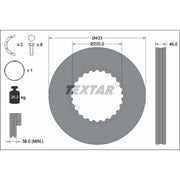 Textar 2 x Internally Vented Brake Discs 93272011 OE 20428193 20515093 21575071