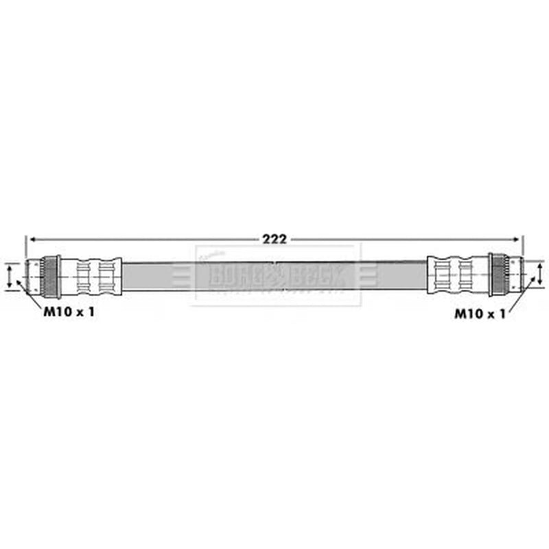 Borg & Beck Brake Hydraulic Hose Line Rear BBH6832