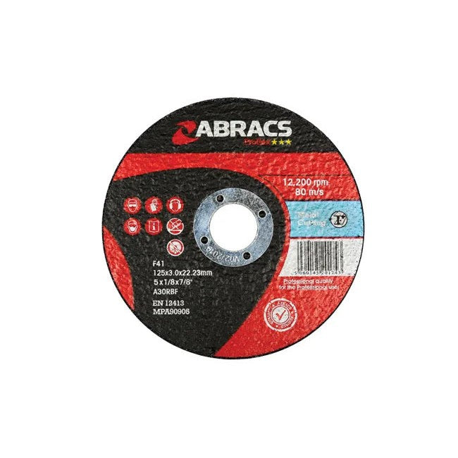 Abracs Flat Cutting Discs x 3.0mm 10pc 100-125mm