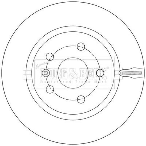 Borg & Beck 2 x Vented Rear Brake Discs BBD5552