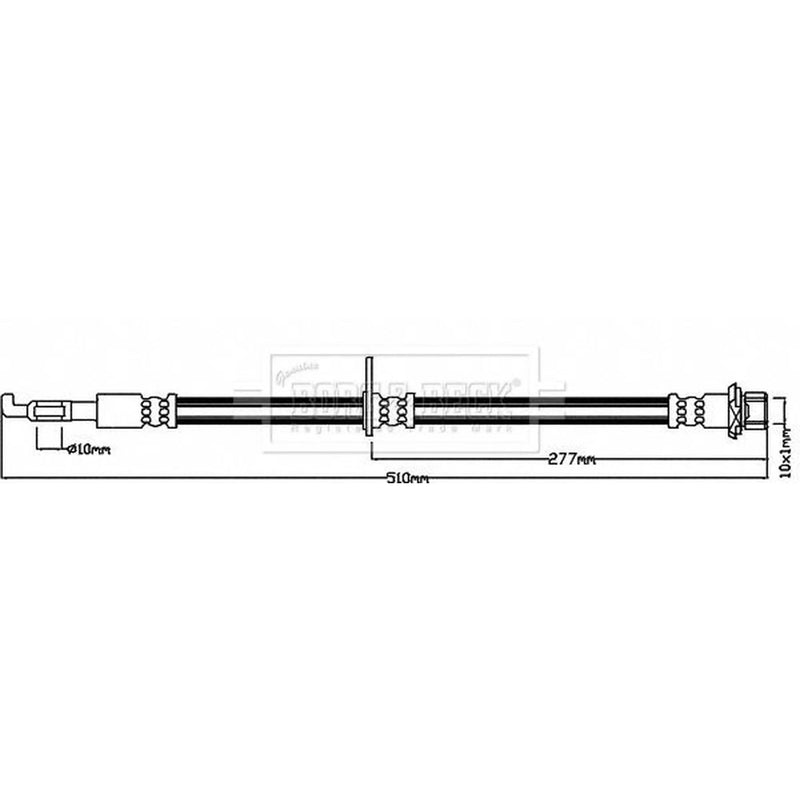 Borg & Beck Brake Hydraulic Hose Line Front Right BBH8614