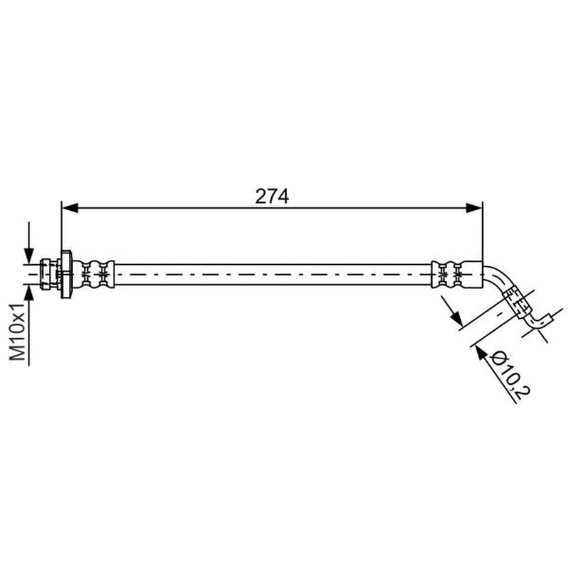 Bosch Brake Hydraulic Hose Line Rear 1 987 481 820