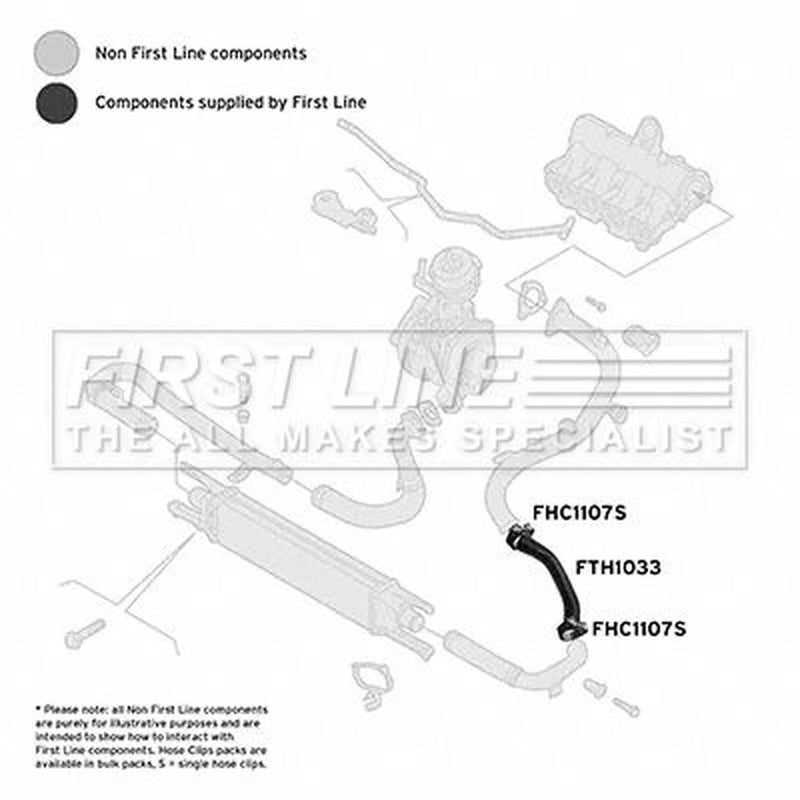 First Line Intercooler Turbo Charge Air Hose Lower FTH1033