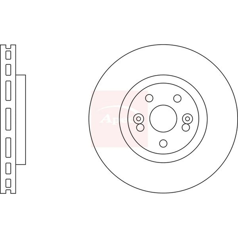 Apec 2 x Vented Rear Brake Discs DSK2845