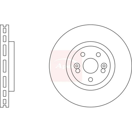 Apec 2 x Vented Rear Brake Discs DSK2845
