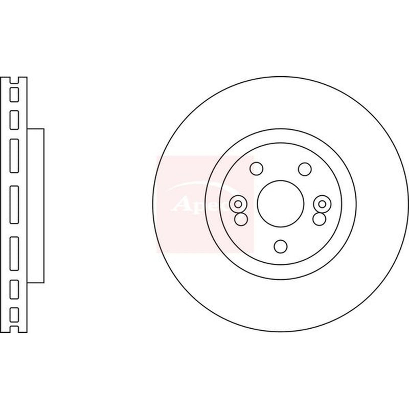 Apec 2 x Vented Rear Brake Discs DSK2845