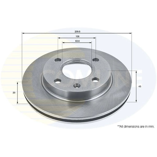 Comline 2 x Internally Vented Front Brake Discs ADC0440V