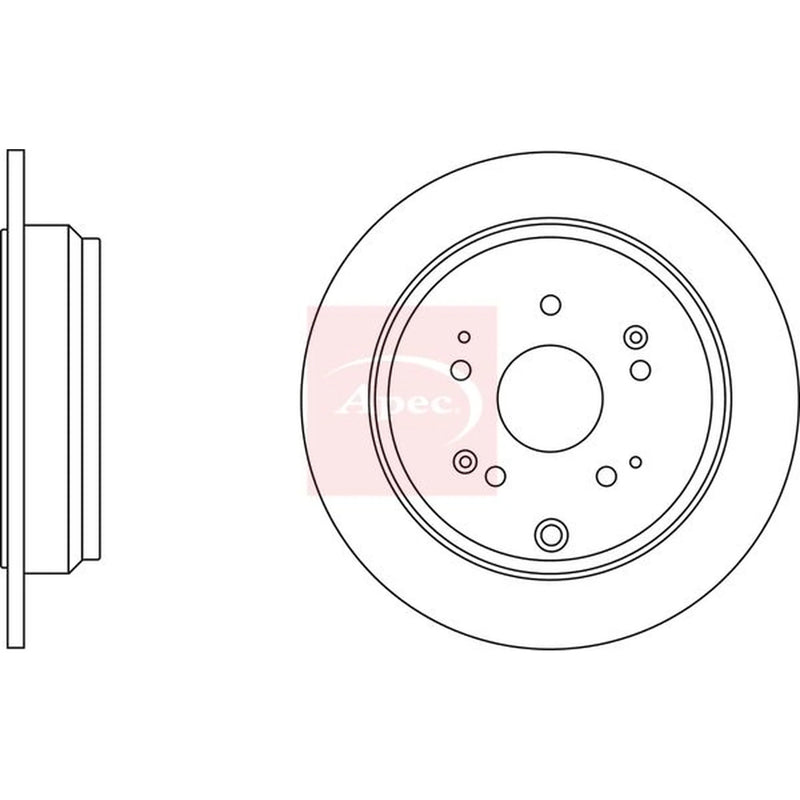 Apec 2 x Solid Rear Brake Discs DSK2663