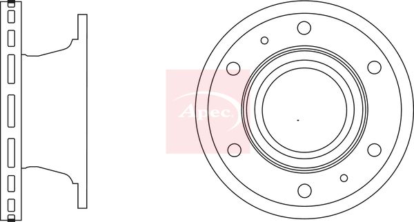 Apec 2 x Brake Disc Set Vented