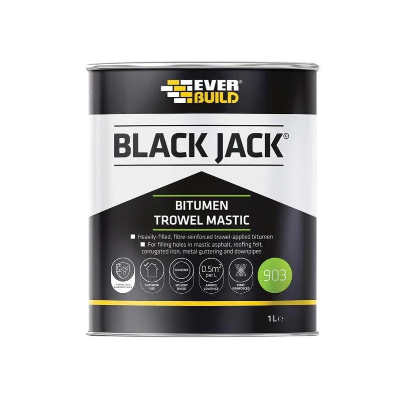 Everbuild Sika Black Jack® 903 Bitumen Trowel Mastic 1 litre - 852672