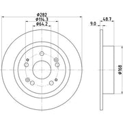 DON 2 x Solid Rear Brake Discs PCD14532