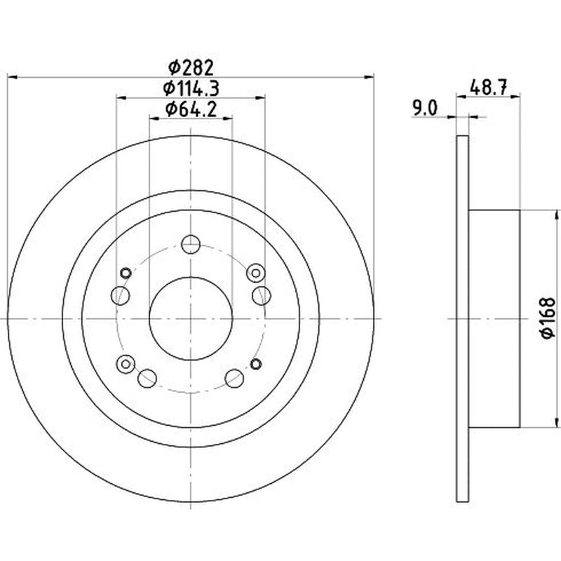 DON 2 x Solid Rear Brake Discs PCD14532
