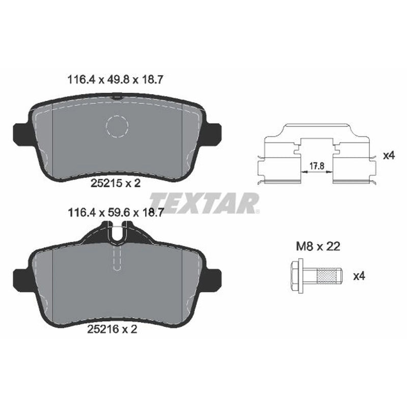 Textar Rear Brake Pad Set 2521502