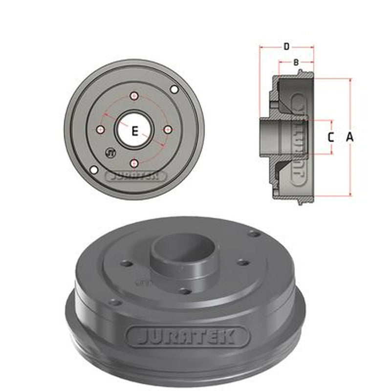 Juratek Brake Drum Assembly Rear JDR085