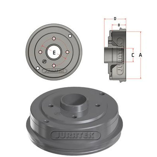 Juratek Brake Drum Assembly Rear JDR085